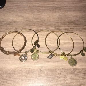 Set of 5 Alex and Ani bracelets